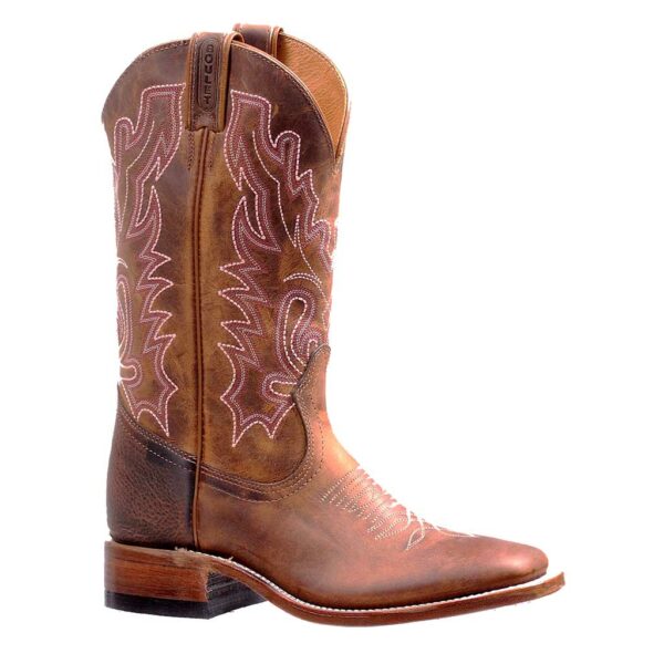 2978 Bottes Boulet western country Bout Carré Large marron femme