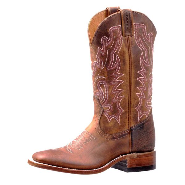 2978 Bottes Boulet western country Bout Carré Large marron femme