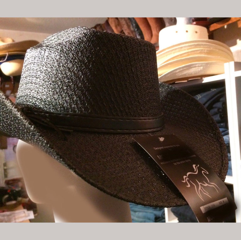 ref:3199 Chapeau country western paille couleur noir homme ...