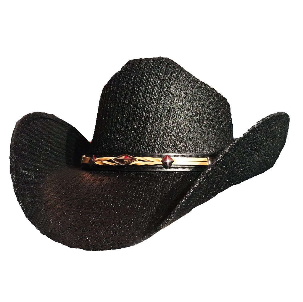 Chapeau Cowboy Femme Paille Noir