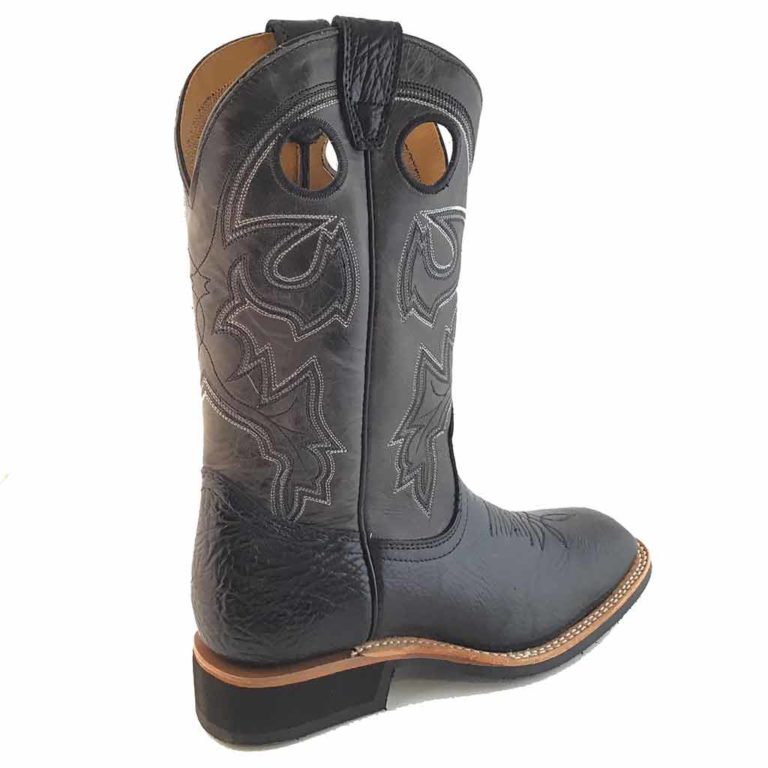 9164 Bottes Boulet bout carré large noir/grise Homme | la joya-western