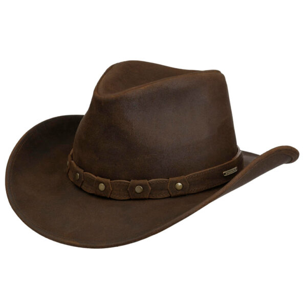 2797303 Stetson CHAPEAU WESTERN Western Calf Split cuir marron unisexe