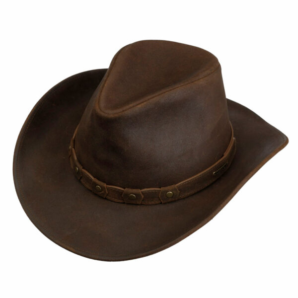 2797303 Stetson CHAPEAU WESTERN Western Calf Split cuir marron unisexe