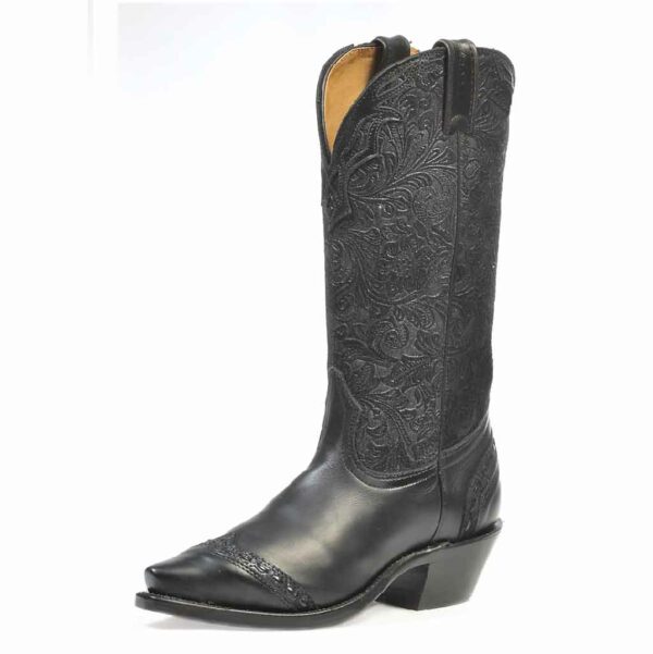 1656 Bottes Boulet western country Bout pointue noire femme