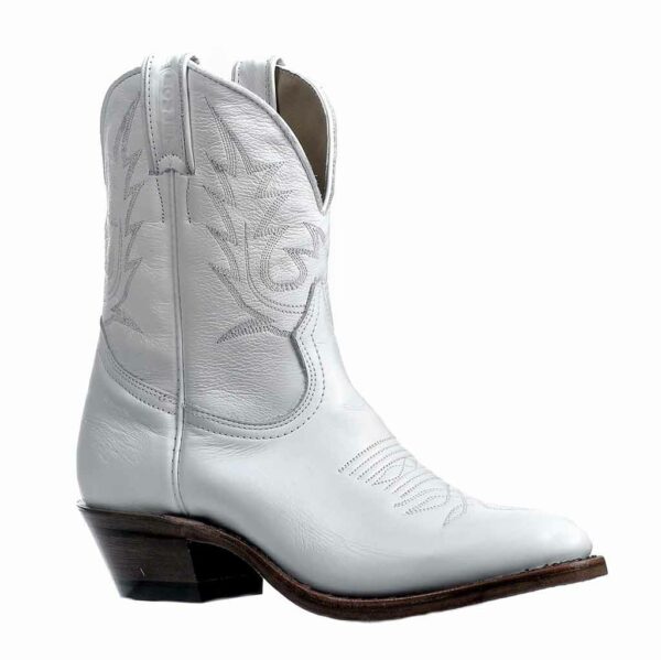 3911 Bottes Boulet western country Bout pointue blanche femme