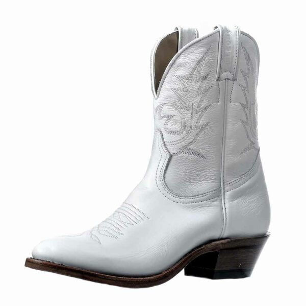 3911 Bottes Boulet western country Bout pointue blanche femme