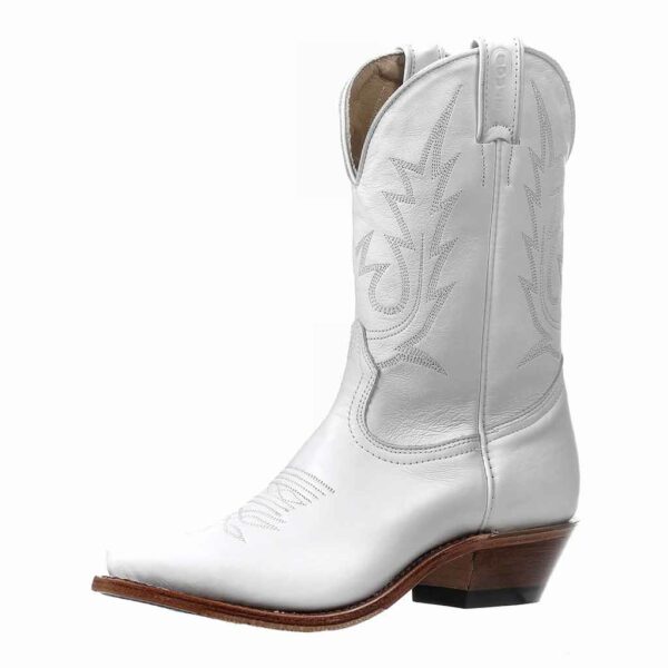 3912 Bottes Boulet western country Bout pointue blanche femme